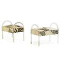 Leon rosen pace pair of benches new york 1970s acrylic printed hide unmarked 27 x 33 x 20 12