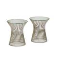 Warren platner 1919  2006 knoll international two side tables new york 1970s nickeled steel glass unmarked 18 x 16 dia
