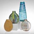 Robin mix four murrini glass vases tunbridge vt 1993 1994 1998 and 2004 all signed and dated tallest 11 34