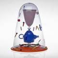 Richard marquis b 1945 glass sculpture bell jar 29 washington state 1991 blown glass teapot goblet glass dome fiesta plate and found objects signed and dated overall 12 x 9 14