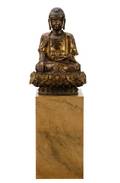 Large 18th C Tibetan Gilt Bronze Gautama Buddha