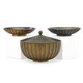 Tinos pair of bronze dishes and lidded bowl denmark 1930s all stamped tinos bronc made in denmark lidded bowl 5 14 x 7