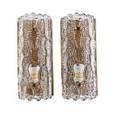 Carl fagerlund orrefors pair of sconces sweden 1960s cast glass brass single sockets manufacturers labels 11 14 x 4 12 x 2 34
