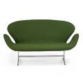 Arne jacobsen 1902  1971 fritz hansen swan settee no 3321 denmark c 1971 wool upholstery aluminum plastic manufacturers label 31 x 56 12 x 29 provenance available copy of origin