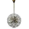 Italian spherical chandelier italy 1960s brass glass unmarked to ceiling cap approx 36 x 15 dia