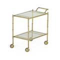 French bar cart 1960s patinated brass glass unmarked 28 12 x 29 12 x 17