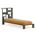 Style of edgar brandt daybed france 1930s hammered and patinated metal leather upholstery unmarked 32 x 66 x 24 12