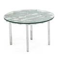 Ernest trova 1927  2009 occasional table usa 1978 chromed steel glass stamped with artists ciphertrova197864 15 x 24