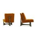 Paul evans 1931  1987 paul evans studio rare pair of lounge chairs new hope pa 1970s welded patinated and polychromed steel mohair unmarked 32 x 24 x 34