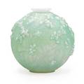 Lalique druide vase frosted and opalescent glass with green patina des 1924 m p 425 no 937 unmarked 7 x 7