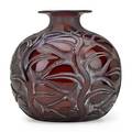 Lalique sophora vase amber glass france des 1926 m p 412 no 885a etched r lalique france 10 12 x 10 14