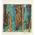 Gustave baumann american 1881  1971 color woodblock print sequoia forest santa fe nm 1960 framed and matted chop mark artists signature titled and numbered 1155 image 12 34 x 13