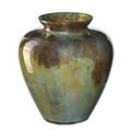 Theophilus a brouwer 1864  1932 middle lane flamepainted ceramic vase long island ny 1900s incised whalebone 7 x 6
