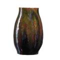 Hugh c robertson 1845  1908 dedham experimental stoneware vase mottled iridescent oxblood green and blue glazes dedham ma 18961908 incised dedham potteryhr dp75d in ink 8 12 x 5 pr