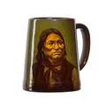 Edith felten rookwood standard glaze mug with indian portrait quirtsquip comanche cincinnati oh 1901 flame marki587cartists ciphertitle 4 34 x 5 provenance the lillian hoffman co