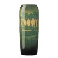 Kataro shirayamadani 1865  1948 rookwood tall iris glaze vase with landscape cincinnati oh 1910 flame markx951aw and artists cipher 15 x 5 12 provenance the lillian hoffman collecti