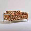 Style of milo baughman loveseat usa 1970s chromed steel velvet unmarked 29 x 60 x 35