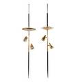 Stiffel lamp co two pole lamps usa 1960s brass and enameled metal walnut painted glass acrylic 104 12 x 20 dia