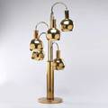 Modern lighting polished brass table lamp with five ballcovered sockets 1970s unmarked 40 x 9 12 dia