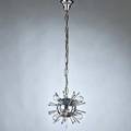 Modern lighting chromed steel sputnikstyle hanging frame with six sockets 1970s unmarked to ceiling cap 31 34 x 9 dia