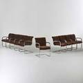 Brueton ten cantilevered armchairs usa 1970s chromed steel mohair upholstery 30 12 x 21 x 24
