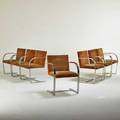 Brueton seven brno style chairs usa 1970s chromed steel suede unmarked 31 12 x 22 12 x 22