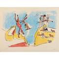 Roberto matta chilean 19112002 lithograph in colors had a great fall signed and numbered 126200 19 34 x 22 78 sheet