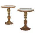 James mont pair of side tables new york 1960s carved painted and gilt wood glass unmarked 26 12 x 20 12 x 20 12
