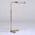 Casella adjustable reading floor lamp san francisco ca second half 20th c polished brass frosted glass paper label overall 40 12 x 20 12 x 18