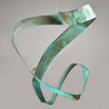 Peter macchiarini 19092001 hanging sculpture plate steel with verdigris loneliness of a long distance runner 1959 33 x 31 x 38
