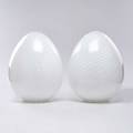 Vetri murano pair of eggshaped table lamps italy 1970s cased glass unmarked 17 x 12 12 dia