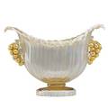 Artistica barovier vase with applied decoration italy 1930s blown glass internal gold fleck unmarked 6 12 x 9 x 4 12