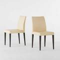 Poltrona frau pair of liz side chairs italy 2008 stained wood and leather manufacturer labels 35 x 17 x 19 12