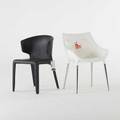 Philippe starck hanns wettstein cassina two chairs italyusa 2000s leather plastic chromed steel manufacturer labels white chair 32 12 x 23 x 24 black chair 31 x 20 12 x 21