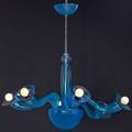 Orni halloween vearte leda sixarm chandelier milan italy ca 1980 murano glass steel 42 x 34 dia