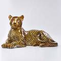 Cheetah sculpture italy 1930s glazed earthenware unmarked 17 12 x 36 x 18 12