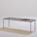 Roger capron coffee table france 1960s glazed earthenware chromed steel signed in glaze 16 x 48 x 16