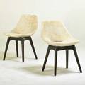 Pierre guariche attr steiner pair of side chairs french 1950s ebonized wood upholstery unmarked 29 x 19 x 17