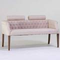 French settee 1940s cerused oak canvas unmarked 31 x 15 12 x 26
