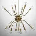Italian seventeenarm brass chandelier 1950s unmarked 32 x 24 34 dia