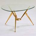 Gio ponti attr occasional table italy 1950s brass glass unmarked 17 12 x 28 x 28