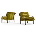 Erwin lambeth pair of lounge chairs high point nc 1960s bronzed steel velvet unmarked 28 12 x 29 12 x 31
