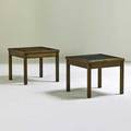 Brownsaltman two side tables usa 1950s walnut enameled copper unmarked 15 x 18 sq