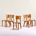 Thonet set of seven side chairs two not shown new york 1950s birch birch plywood manufacturer labels 29 x 14 x 17