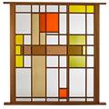 Architectural panel usa 1950s walnut glass unmarked 66 x 66 x 3