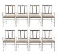 Set of 8 Italian Modern Steel Framed Armchairs