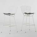 Harry bertoia knoll international two barstools new york 1960s plastic coated steel vinyl unmarked 41 12 x 21 12 x 22 12