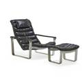 Ilmari tapiovaara asko lounge and ottoman finland 1960s aluminum leather manufacturers labels chair 32 x 30 x 37