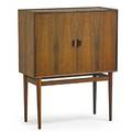 Torbjorn afdal bruksbo bar cabinet sweden 1960s rosewood laminate brass unmarked 42 12 x 34 x 15 12