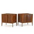Piet hein attr pair of nightstands denmark 1960s teak brass stamped made in denmark 25 12 x 27 12 x 19